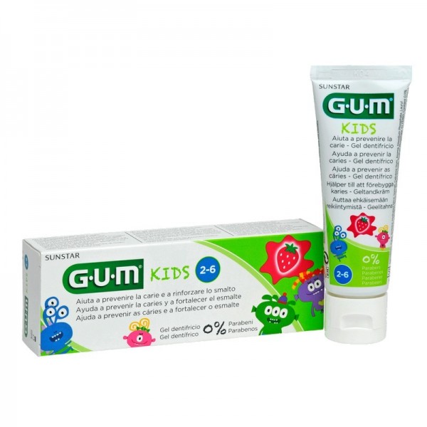 Gum Niños Gel Dental Fresa 2-6 Años 50ml